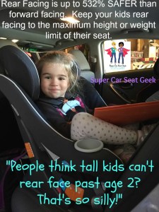 Did you know that there are car seats that will rear face to as much as 50 pounds and seats that can get even the tallest of children to about age 4 RF?! Rear facing is so much safer! Don't rush that next step! "C" is still rear facing in a Graco Size4Me, in a Hyundai Elantra at 4 years old, 38lbs & 41" tall. Safely. Happily. Comfortably.
